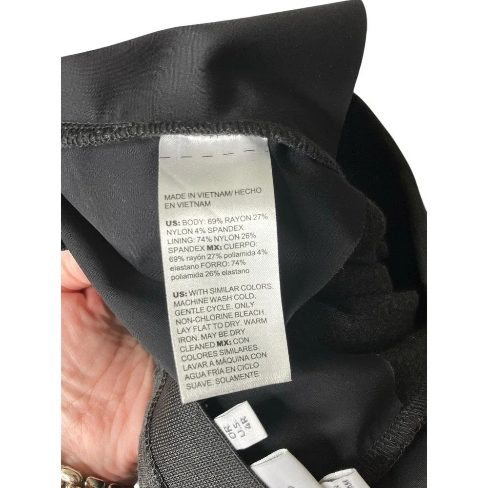Chicos Juliet Ponte Knit Pull-On Pants Sz 0 (US 4) Dark Gray Minimalist Classic